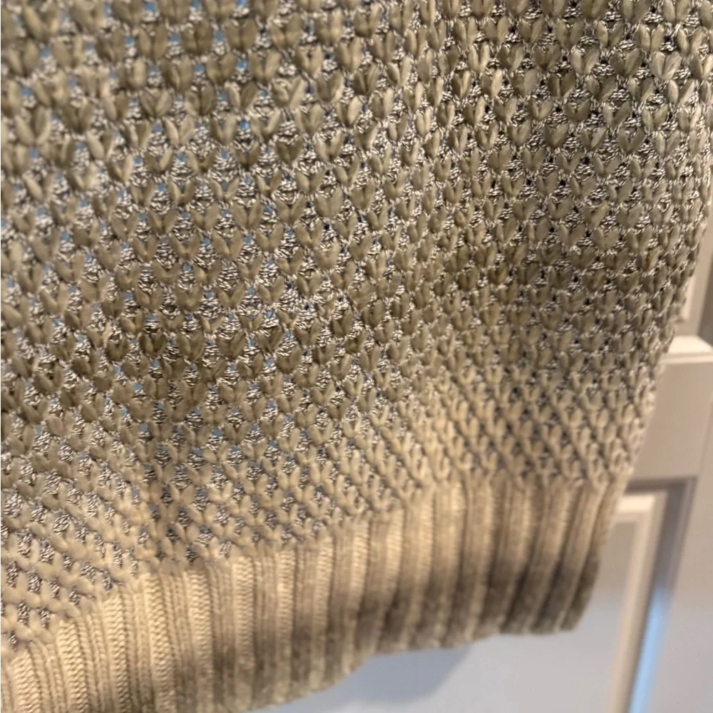Simply Noelle Knit Equestrian Vest Marled Tan &Gray | Leather Toggle M
